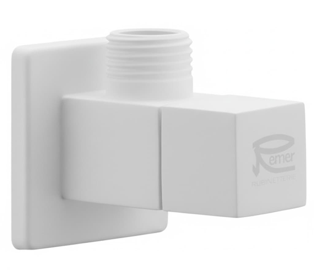 Rubinetto Sottolavabo D'arredo Mod Quadro Bianco Opaco 1 2 x 1 2 Remer - 3