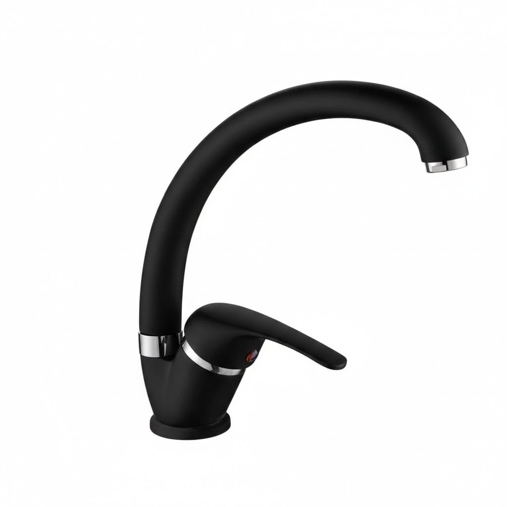 Rubinetto Miscelatore Lavello Canna Alta Gopla Nero - 2