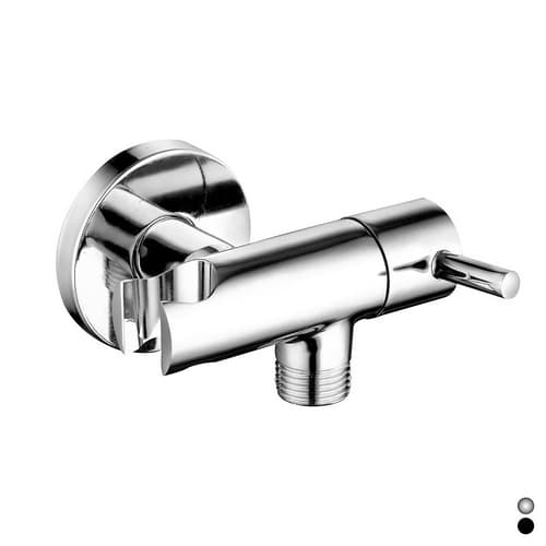 Presa Acqua Tonda con Supporto Doccia e Arresto Dh Cromo - 3