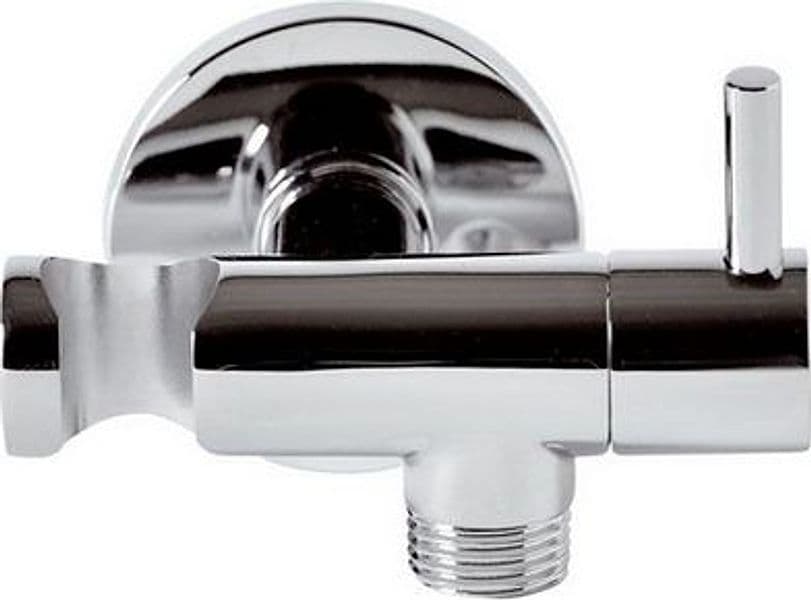 Rubinetto D'arresto Minimal con Supporto Doccia Cromo Remer - 3
