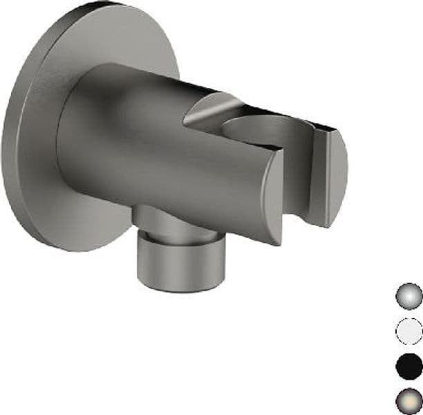 Supporto Minimal con Presa Acqua Nichel Spazzolato Opaco Remer - 3