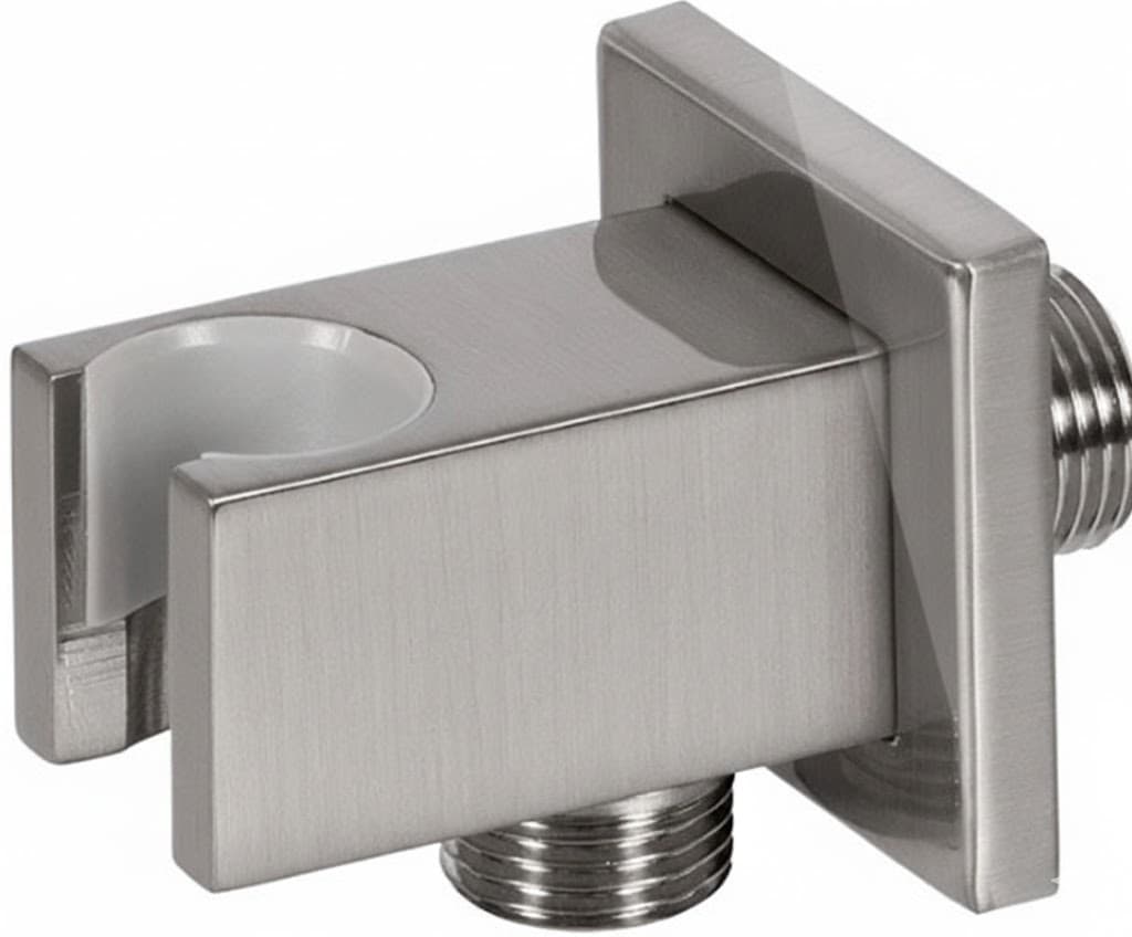 Supporto Doccia Minimale Quadro con Presa Acqua Nichel Spazzolato Remer - 3