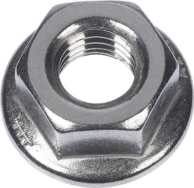 100 Pezzi Dadi Esagonali Flangiati Mu F in Acciaio Fisch M10 Chiave 17 mm - 3