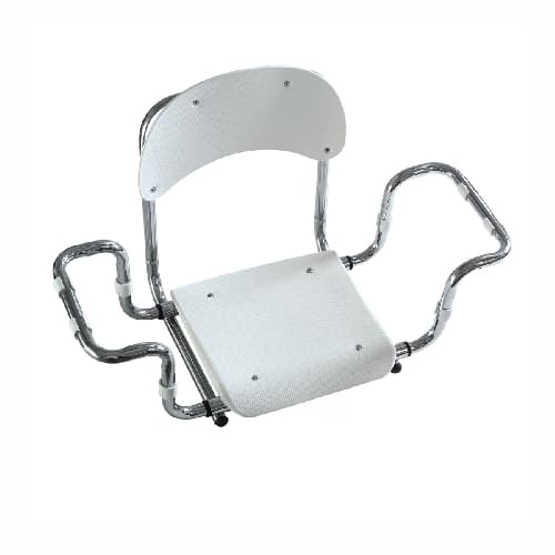 Sedile per Vasca con Schienale in Polipropilene Telaio Cromo Dh Bianco - 3