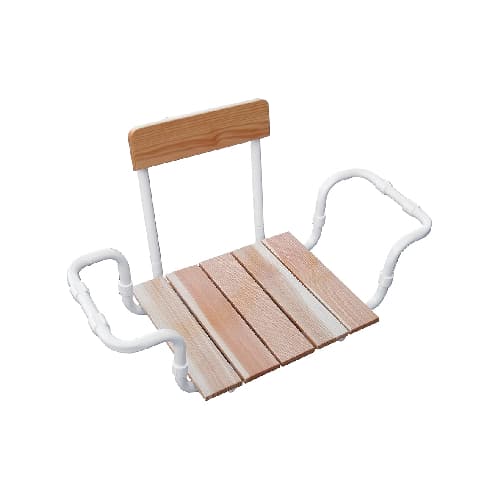 Sedile per Vasca Regolabile Larice con Schienale Telaio Bianco Dh - 3