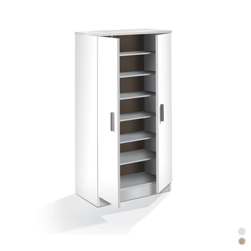 Armadio Portascarpe 2 Ante Dh 108 cm x 55 x 36 Bianco - 2