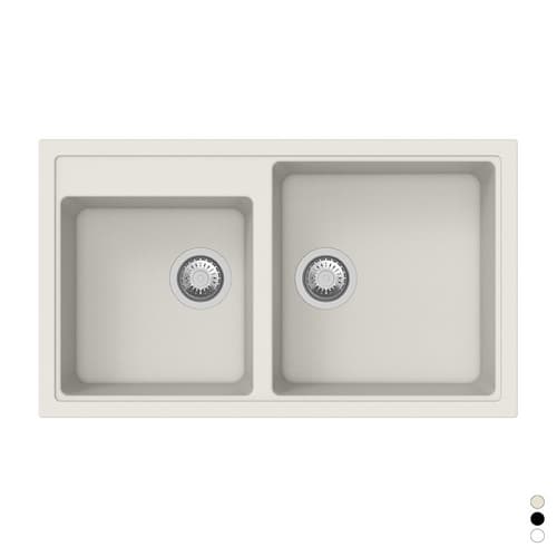Lavello Sintetico da Incasso 2 Vasche 86 cm Apell Avena - 3