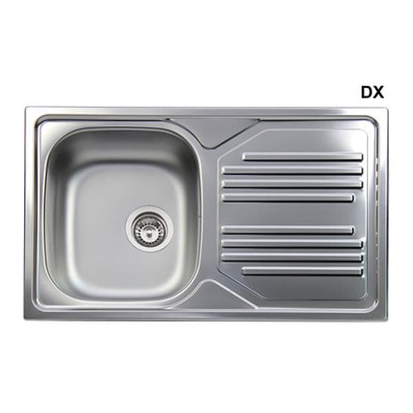 Lavello Incasso in Acciaio INOX con 1 Vaschetta Apell 86 cm Gocciolatoio Dx - 3