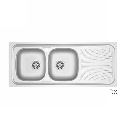 Lavello Appoggio in Acciaio INOX Mod LA01 120 cm Dh Cm 120 Gocciolatoio Sx - 2