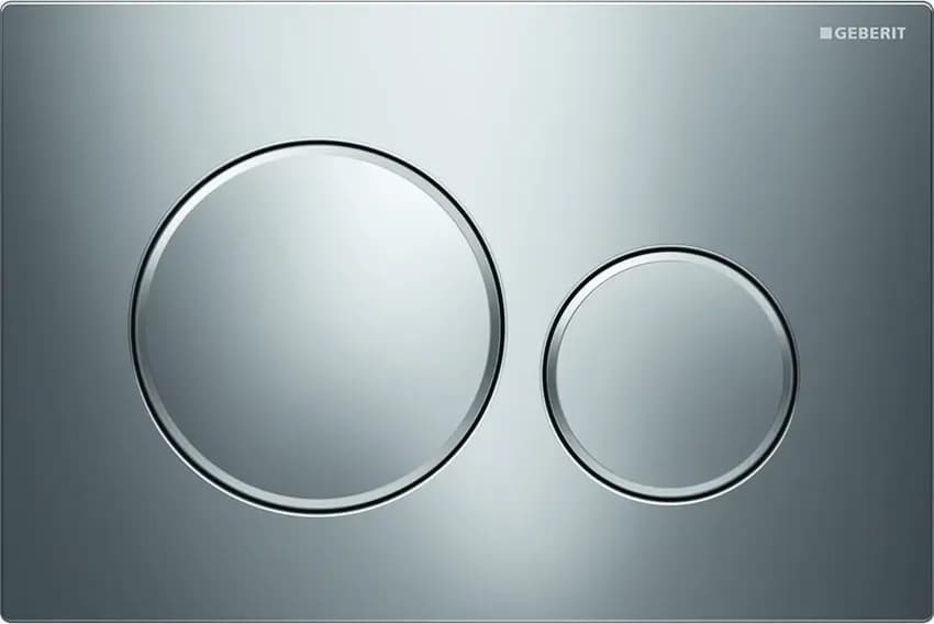 Placca di Copertura 2 Tasti Sigma 20 Geberit Cromo Bordi Tasti Satinati