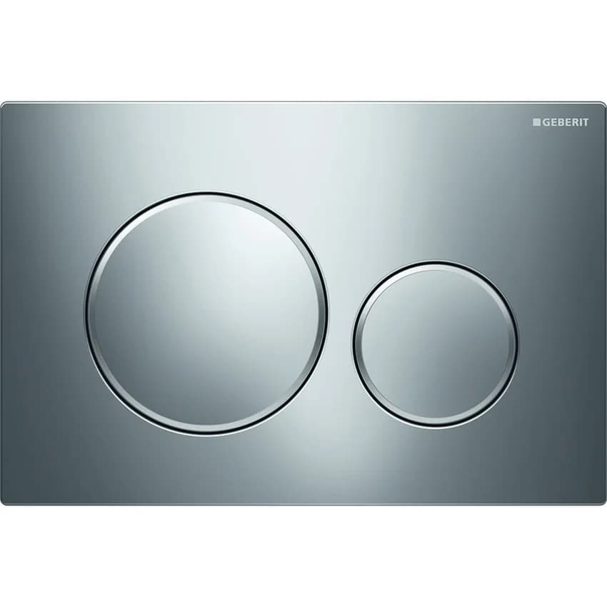 Placca di Copertura 2 Tasti Sigma 20 Geberit Cromo Bordi Tasti Satinati - 4