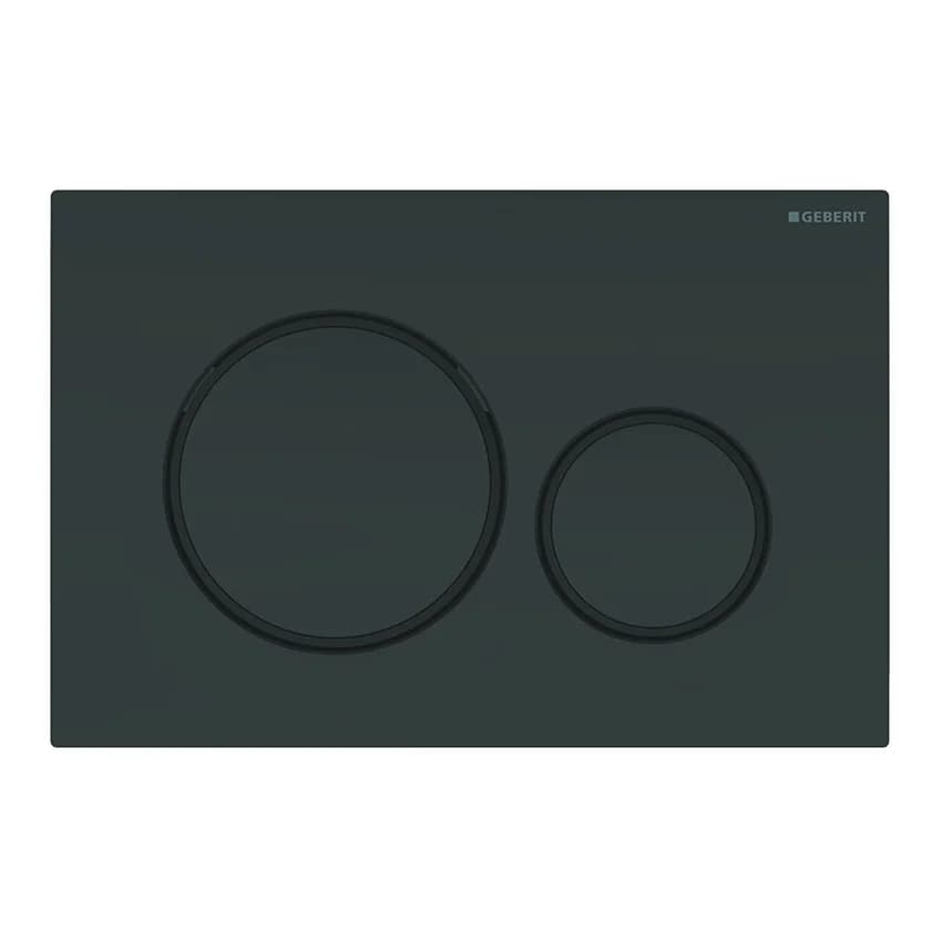 Placca di Copertura 2 Tasti Sigma 20 Geberit Nera Bordi Tasti Nero Opaco - 4