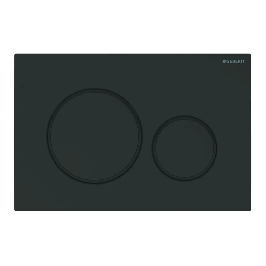 Placca di Copertura 2 Tasti Sigma 20 Geberit Nera Opaco Bordi Tasti Nero - 4