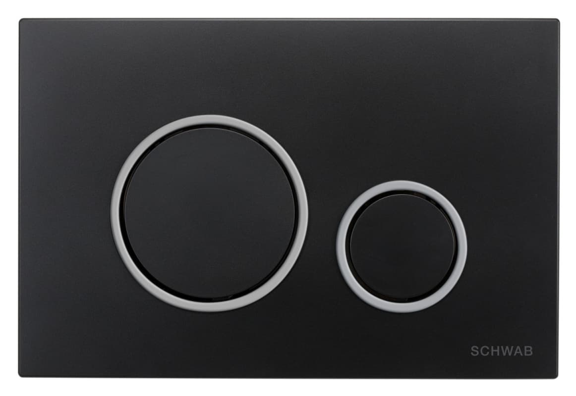 Placca Doppio Scarico Vela Nero Opaco Anello Cromo Lucido Schwab - 3
