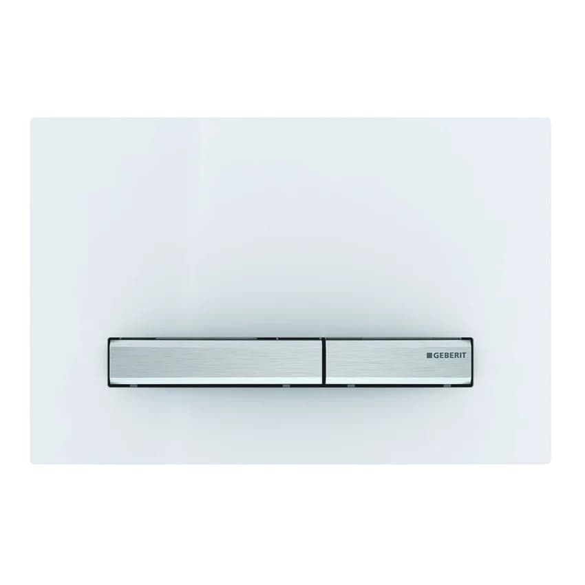 Placca di Copertura 2 Tasti Sigma 50 New Geberit Bianca Tasti Cromati - 4