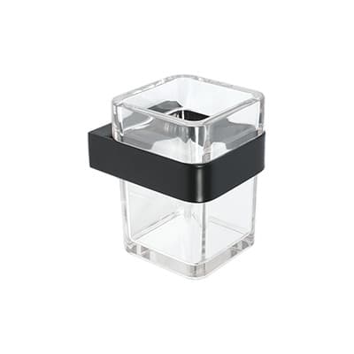 Porta Spazzolini Mod 25 Metaf Nero 8 cm x H 11 x 10 - 3