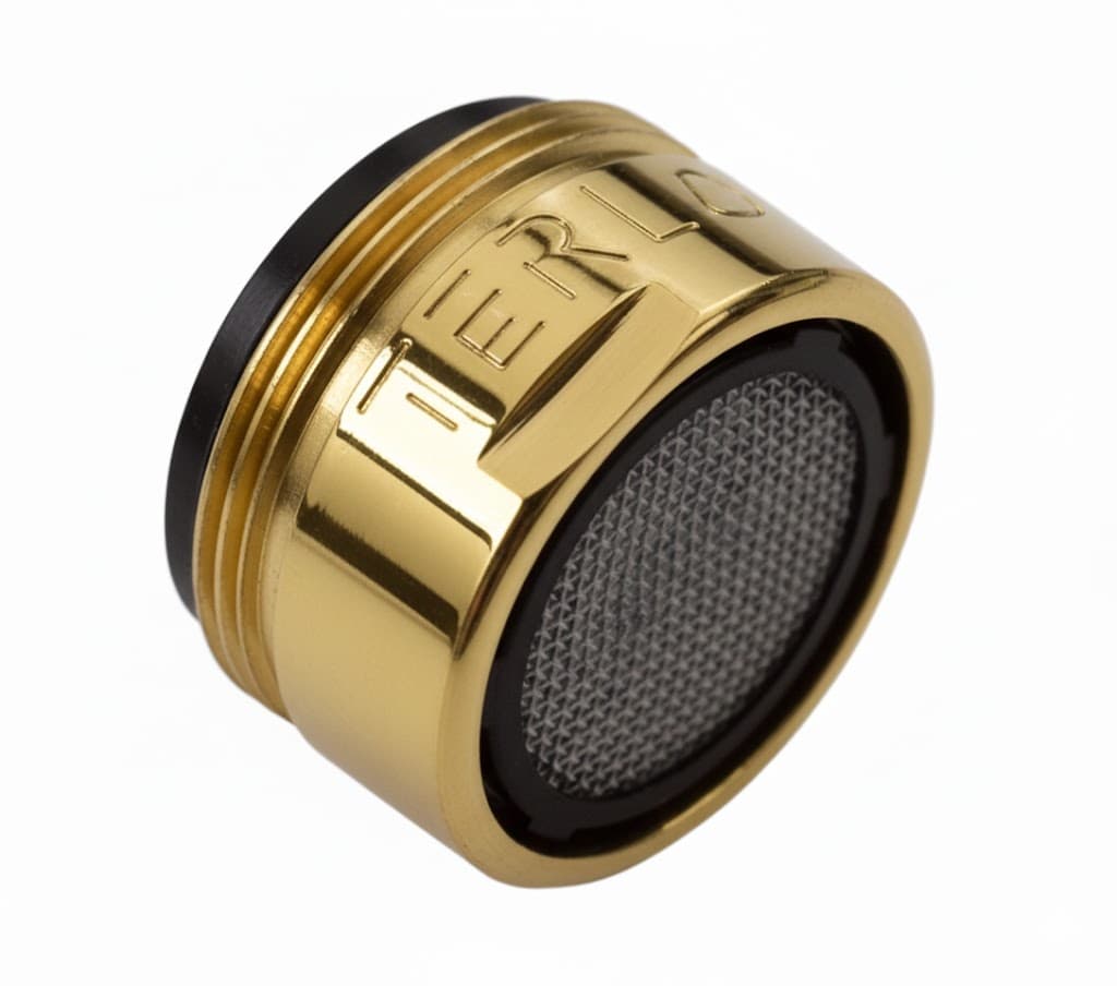Aeratore in Ottone con Filtro Maschio 24 x 1 m 24 x 1 Dorato Senza - 3