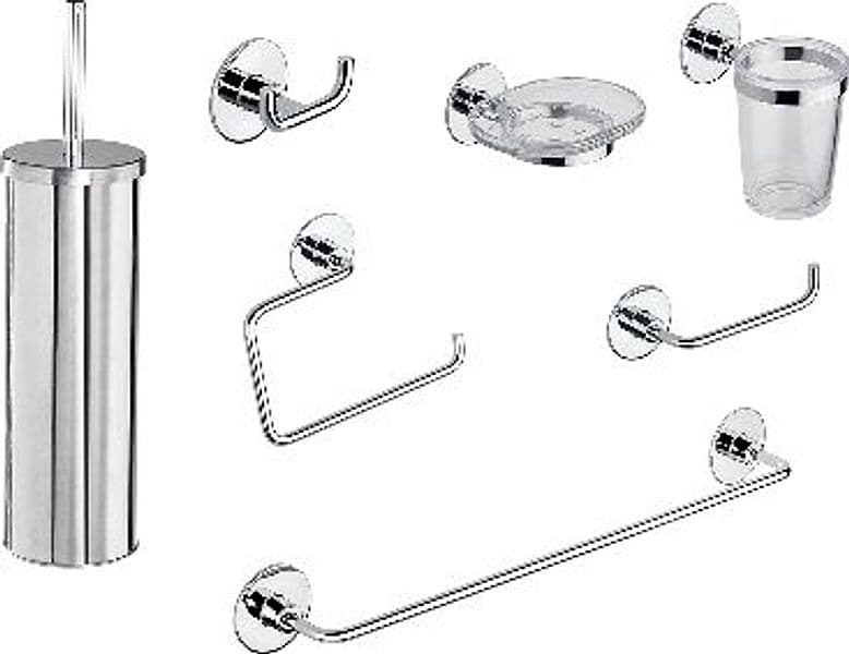 Set Accessori Bagno Wind Biadesivo + Vite Metaf Cromo - 3