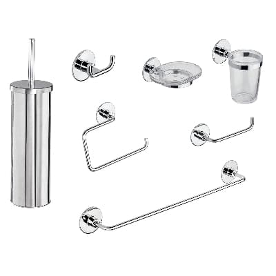 Set Accessori Bagno Wind Biadesivo + Vite Metaf Cromo - 3