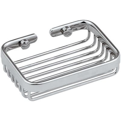 Portasapone Rettangolare in Ottone Cromato Lunghezza 12 cm Lxhxp Remer - 2