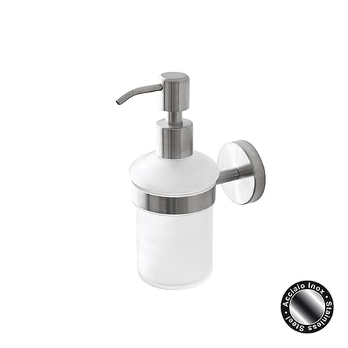 Dispenser Sapone da Parete in Acciaio Satinato e Vetro Linea City Feridras - 3