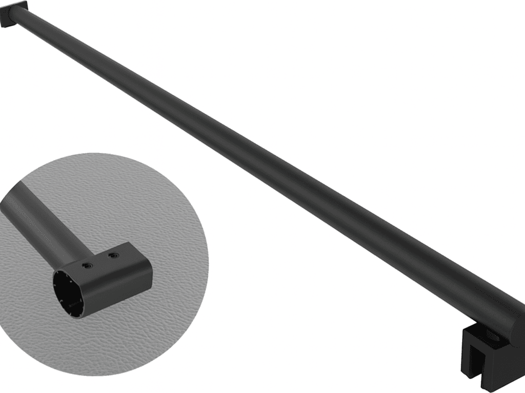 Braccio a T per Walk in Tondo Dhimp 65 cm Nero - 3