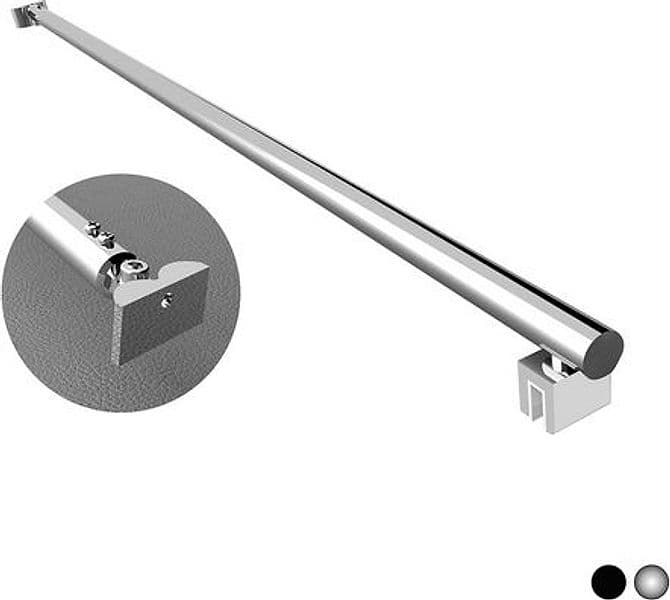 Braccio per Walk in Tondo 2 Teste Snodabili Dhimp 45 cm Cromo - 3