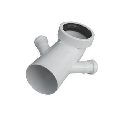 Curva Bianca WC Attacco Bicchiere Doppio Valsir Ø 110 x 40 - 3