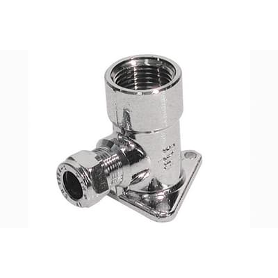 Gomito a 90 ° con Flangia Cromato Tiemm Ø 12 x ½ - 3