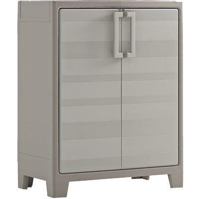 Armadio Basso da per Esterno Giardino in PVC Plastica Resina 2 Ante 80X44 - 8