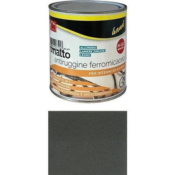 Smalto Antiruggine Ferromicaceo Hand Grigio Scuro 750 ml 6 Pezzi - 2