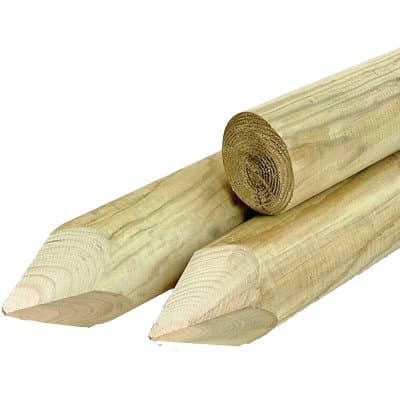 Palo Tondo con Punta Legno Euro Pino Impregnato H 8 cm 250 cm - 2