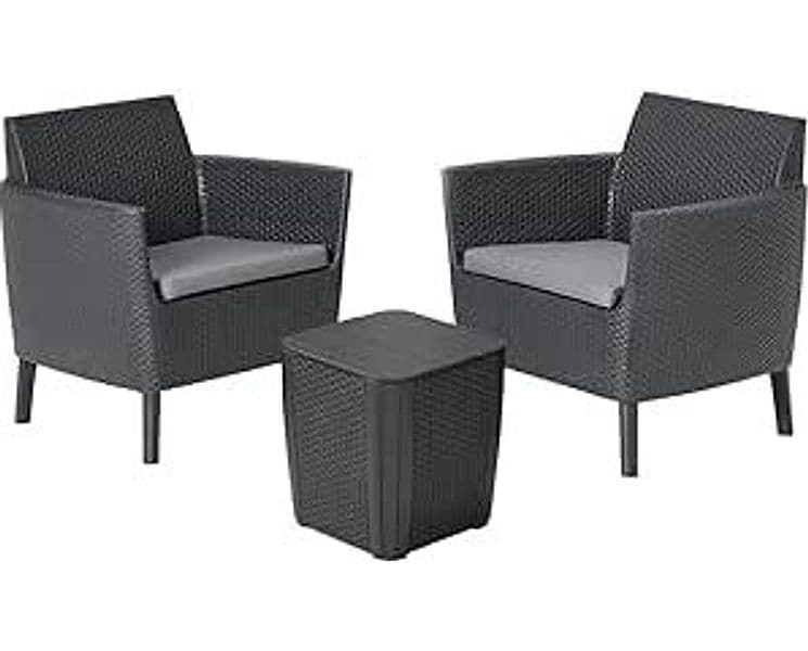 Set da Giardino 3 Pezzi in Rattan Sintetico con Cuscini e Tavolino 3 Pezzi - 10