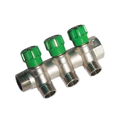 Collettore Lineare con Rubinetti D'arresto 3 Derivazioni Impex Dh - 3