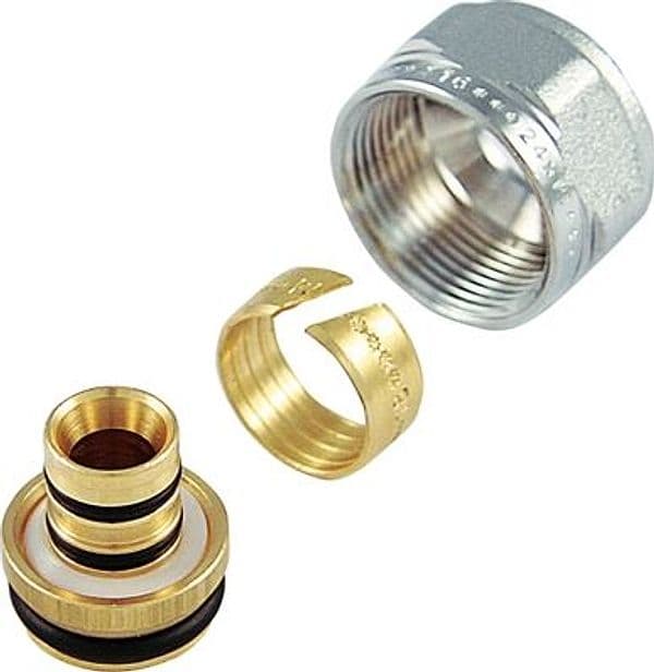 Adattatore Cromato per Multistrato Passo 1/2 x 16 Tiemm 16 x 2.25 - 3