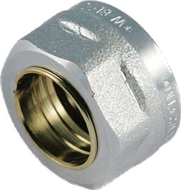 Dado Cromato con Ogiva e Guarnizione per Tubo Rame Tiemm 1/2 x 14