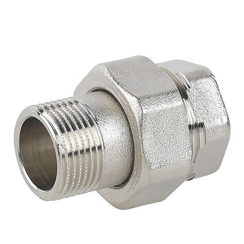 Raccordo Diritto 3 Pezzi MF Sede Piana in Ottone Nichelato C Caval 11 x 2 - 2