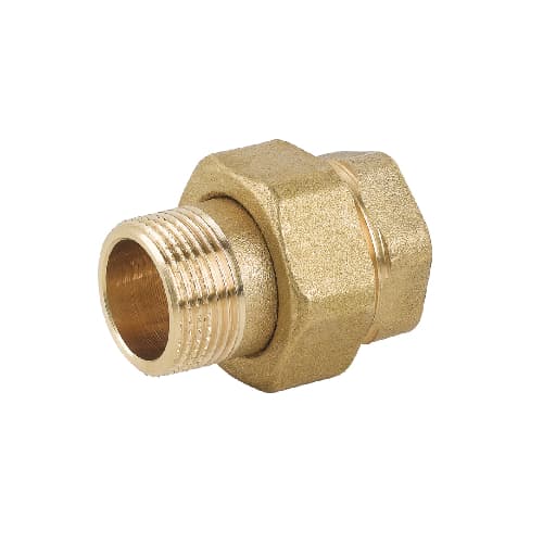 Raccordo Diritto 3 Pezzi MF con o Ring in Ottone Giallo Caval 319 C008 a 04 - 3