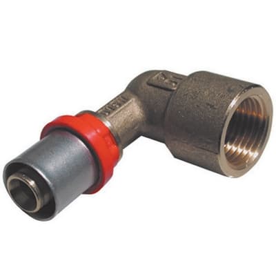 Raccordo Press Curvo Femmina per Multistrato Tiemm ½ x 16 x 2,25 - 3