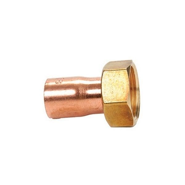 Mezzo Bocchettone Rame FF con Dado Girevole Ibp 3/4 x 22 - 3