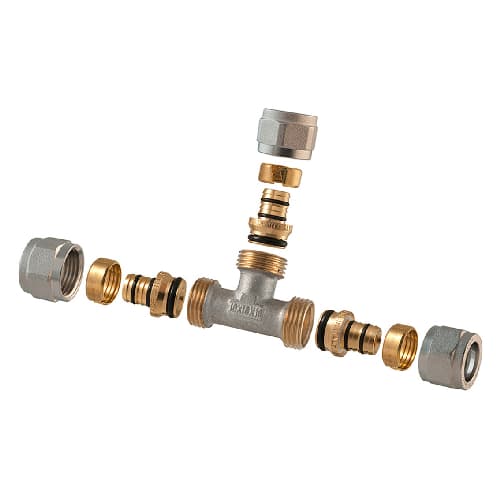 Raccordo a Tee 2 Pezzi Assemblato a Compressione P Tdmb 16 (2,00) - 2