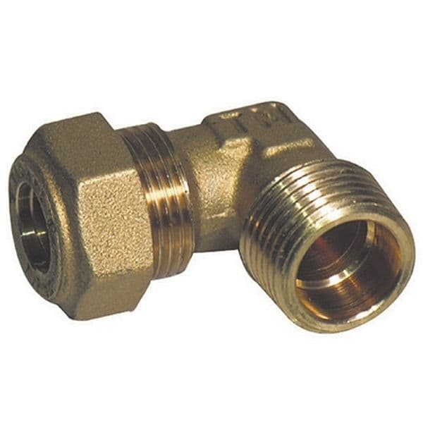 Gomito a 90 ° o Ring Gas Maschio Conico Tiemme 1/2 x 18 - 3