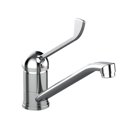 Rubinetto Miscelatore Monocomando Lavello Leva Clinica Frontale Tiemm Cromo - 3