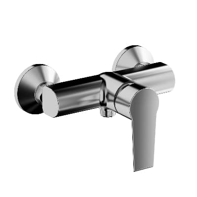 Rubinetto Miscelatore Monocomando Esterno Doccia Linea Ten Tiemm Cromo - 2