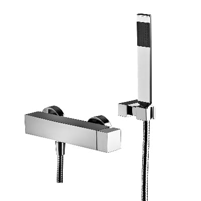 Rubinetto Miscelatore Monoc Esterno Doccia con Accessori Elle Paffo Cromo - 2