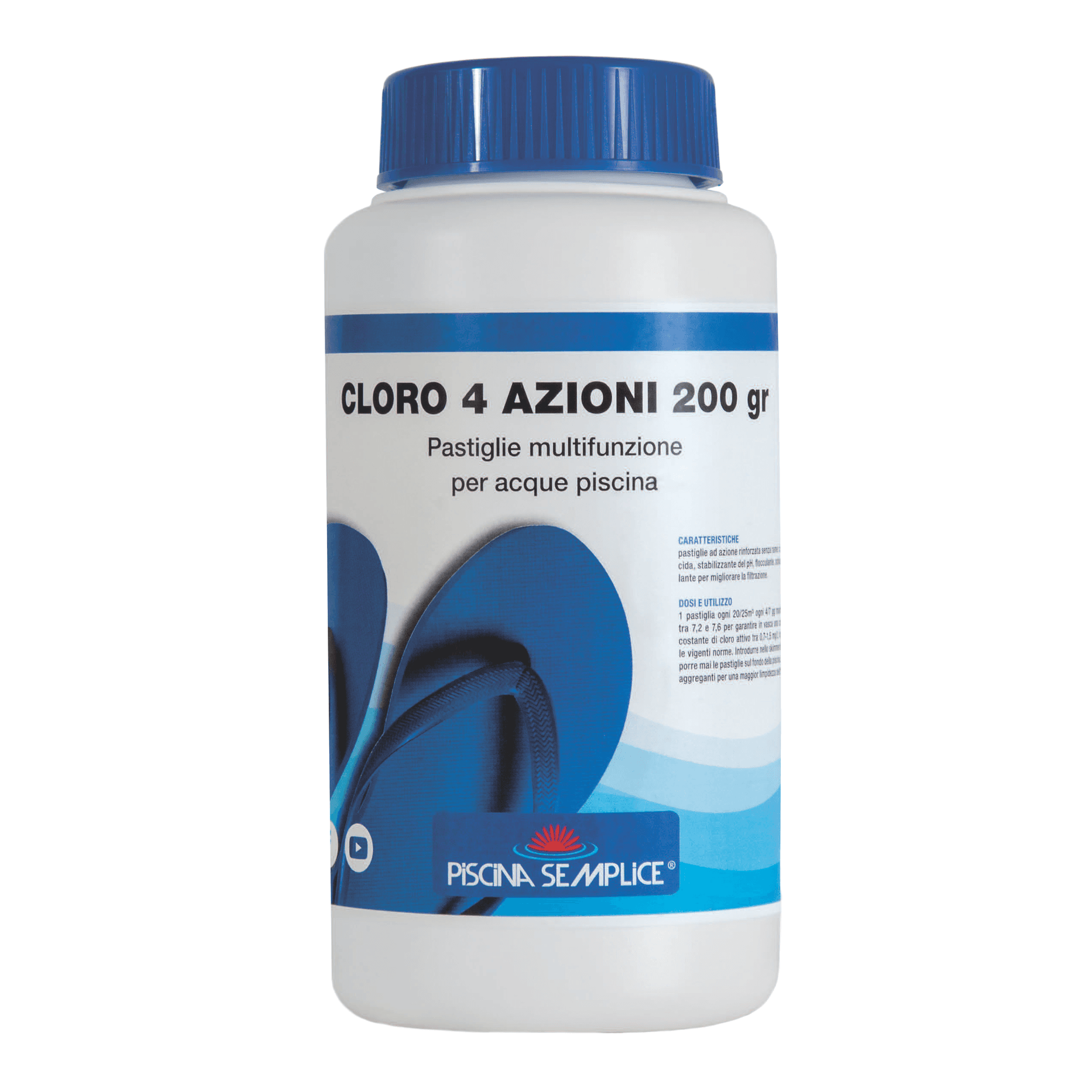 Cloro 4 Azioni in Pastiglie da 200GR per Piscine 1 Kg Piscina Semplice - 2