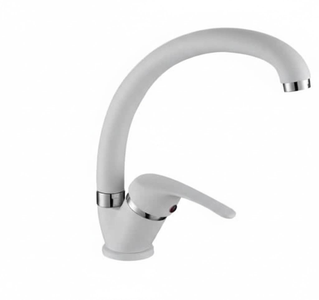 Rubinetto Miscelatore Lavello Canna Alta Gopla Bianco - 2