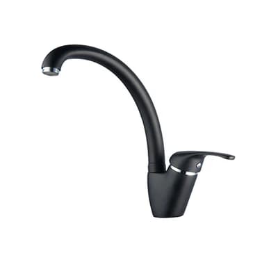Monocomando Lavello Monoforo Canna Alta Livorno Dh Nero Opaco - 3