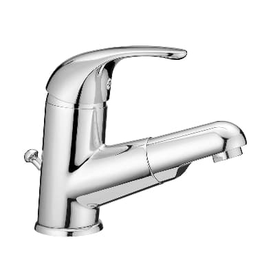 Monocomando Lavabo con Doccetta Doccia Estraibile Pb Cromo - 3
