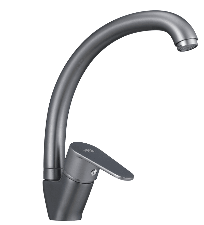 Rubinetto Miscelatore Monocomando Lavello Canna Dh Nichel Nero Spazzolato - 3